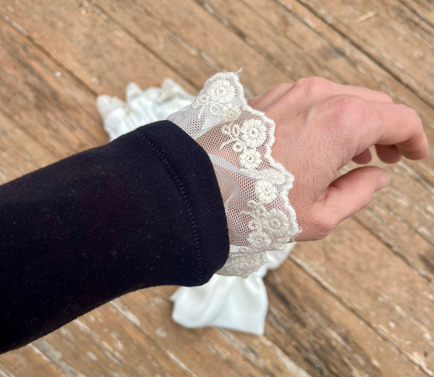 Manchettes amovibles dentelle ivoire3