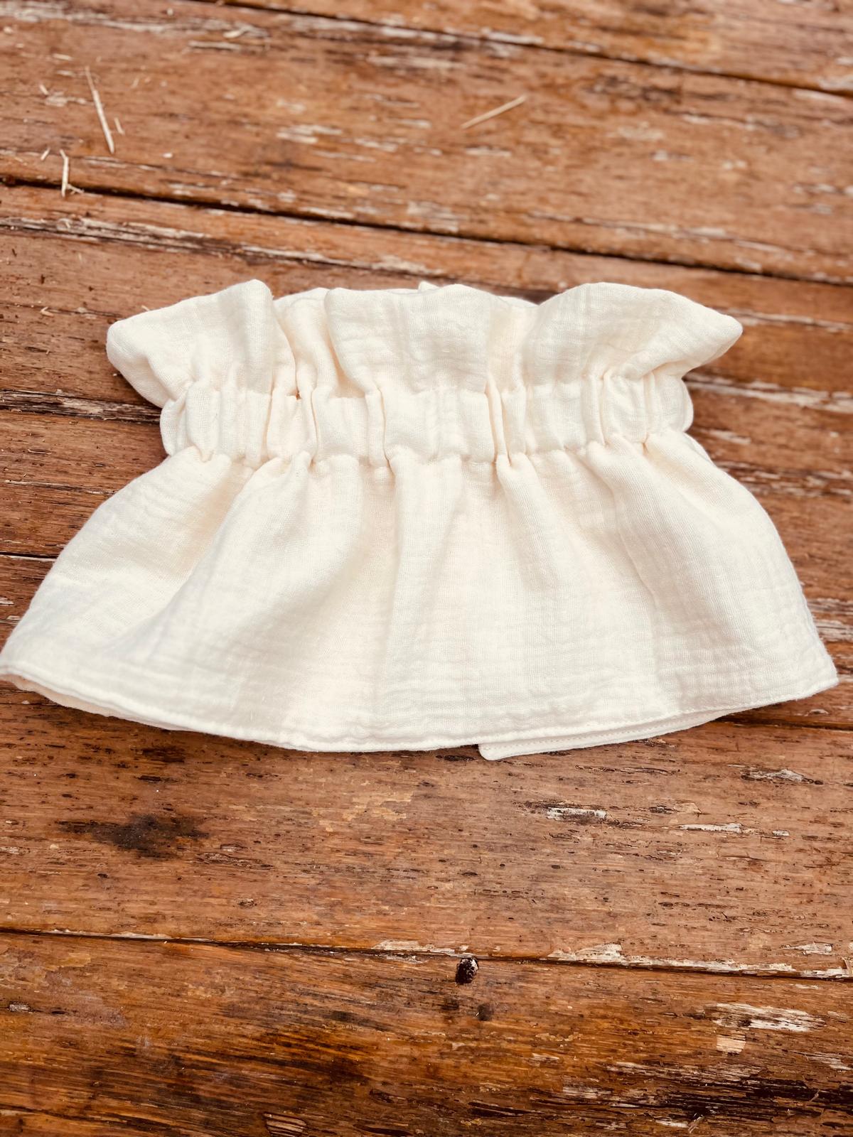 Col amovible double gaze de coton couleur crème