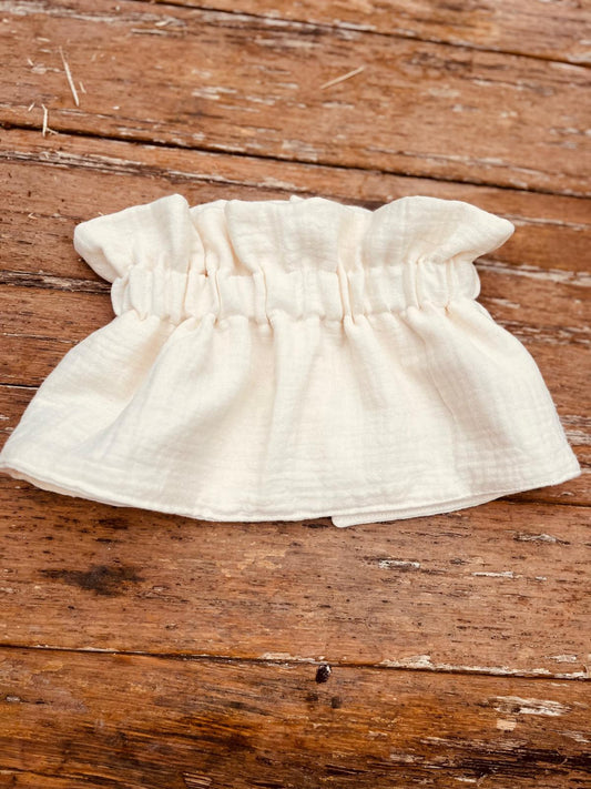 Col amovible double gaze de coton couleur crème