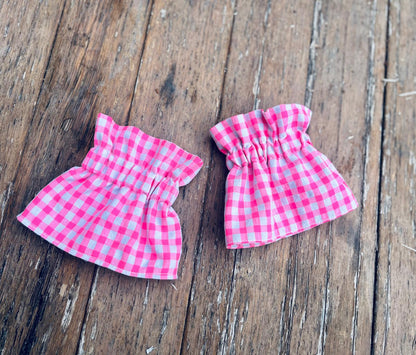 Manchettes amovibles carreaux rose fluo