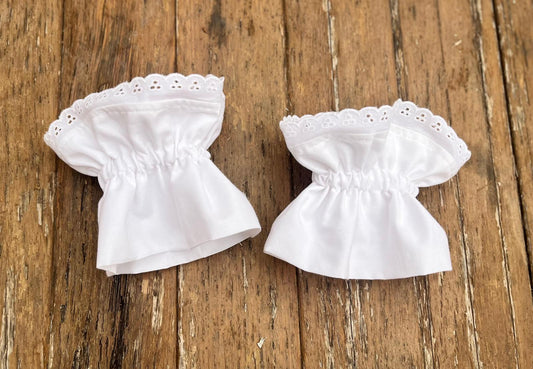 Manchettes amovibles et réversibles broderie blanche
