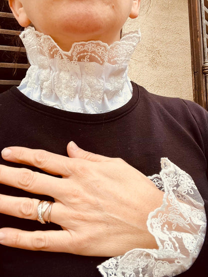 Col  amovible dentelle1 ivoire