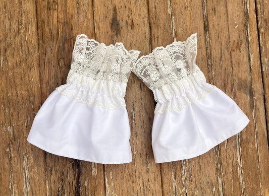 Manchettes amovibles dentelle1 ivoire et réversibles