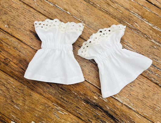 Manchettes amovibles et réversibles dentelles2 ivoire