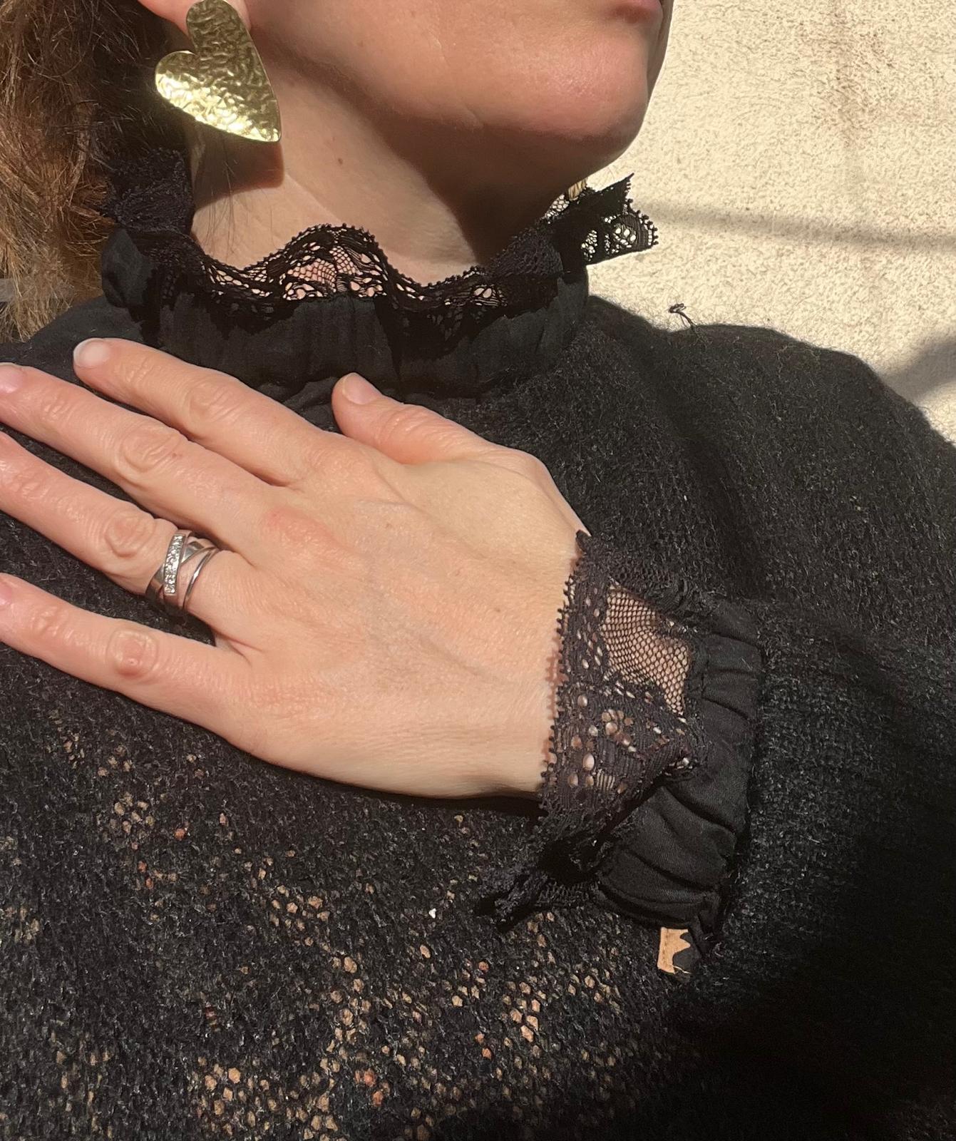 Col  amovible  dentelle noire 1