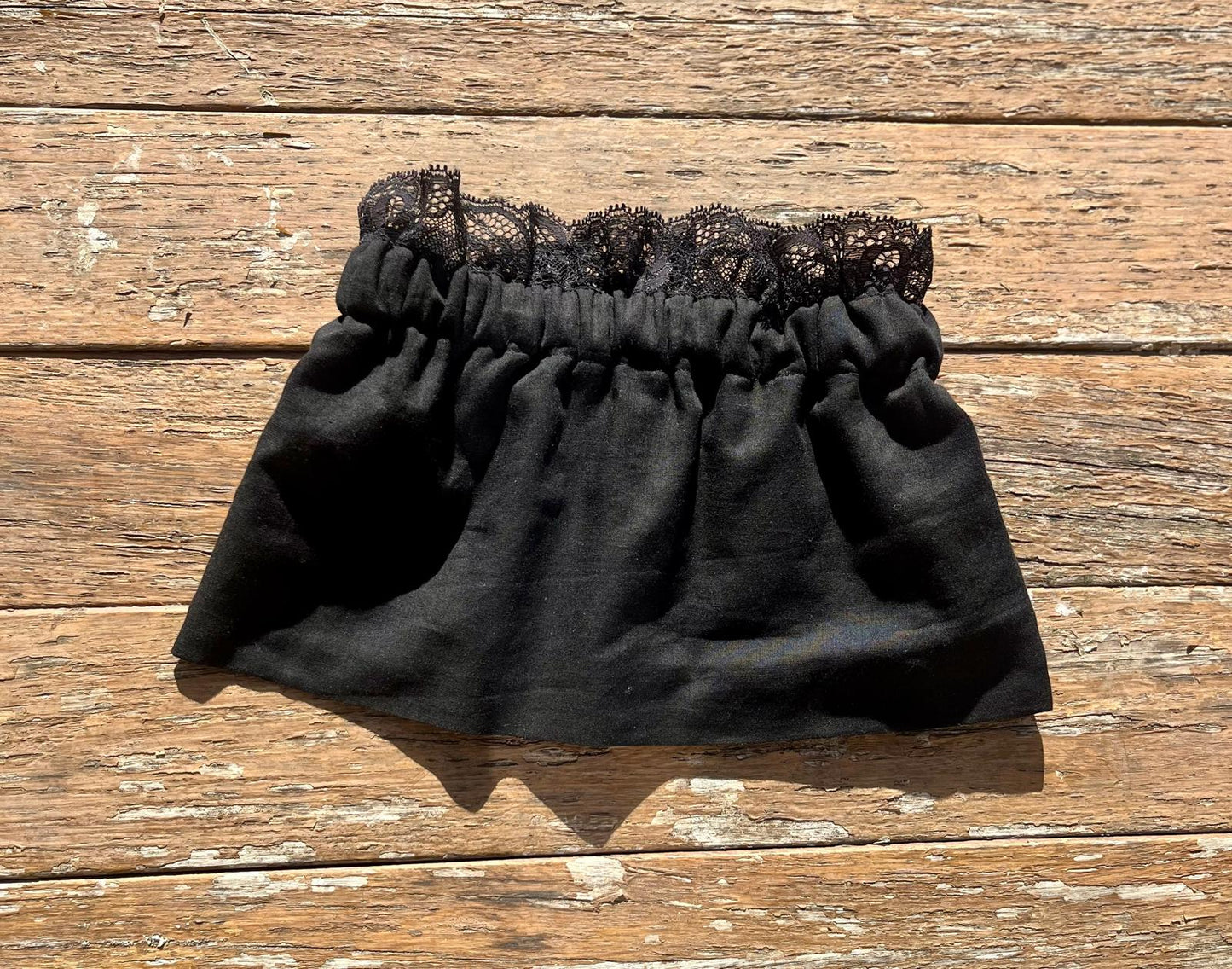 Ensemble Col et Manchettes amovibles réversibles dentelle noire 1