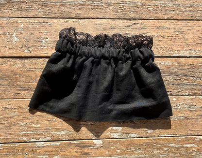 Ensemble Col et Manchettes amovibles réversibles dentelle noire 1