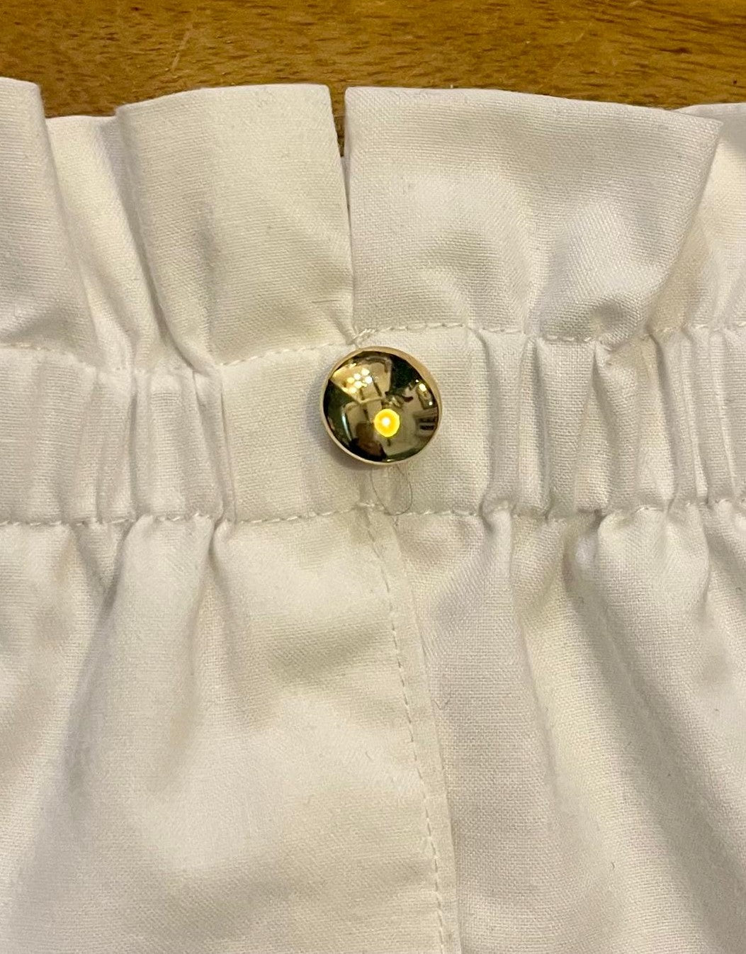 Ensemble Col et Manchettes amovibles blancs bouton doré